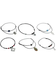 HIGH TRENDZ Pack Of 6 Beaded Anklets