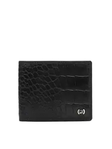 Da Milano Men Textured Leather Two Fold Wallet