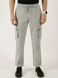 Thomas Scott Men Cotton Smart Straight Fit Easy Wash Cargos Trousers