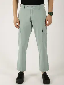 Thomas Scott Men Pure Cotton Smart Mid-Rise Straight Fit Easy Wash Cargos