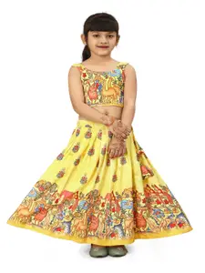 BAESD Girls Printed Foil Print Ready to Wear Lehenga & Blouse With Dupatta