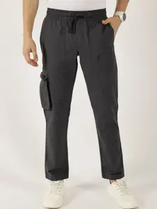 Thomas Scott Men Cotton Regular Fit Smart Easy Wash Cargos Trousers