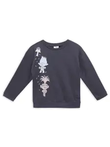 Puma x Trolls Boys Relaxed Fit Graphic Crew Neck Sweatshirt