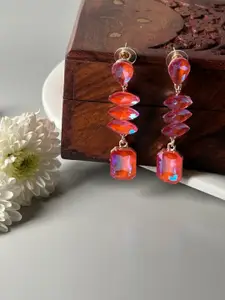 Niska Contemporary Stone Studded Drop Earrings