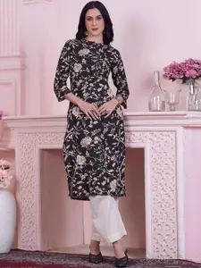 Anouk Women Floral Printed Mirror Work Kurta