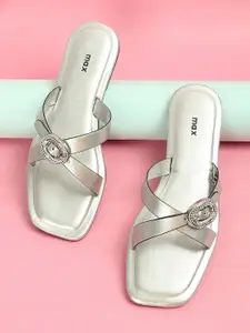 max Women Embellished Open Toe Flats with Bows