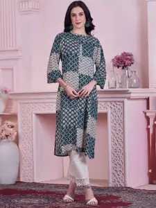 Anouk Women Printed Thread Work Kurta