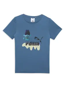 Puma PUMA x TROLLS Boys Graphic Printed Cotton Short Sleeve T-Shirts