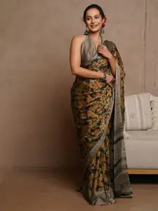 KALINI Floral Poly Chiffon Saree