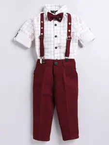 LITTLE COLLARS Boys Checked Shirt with Trousers