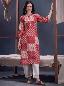 Anouk Women Printed Mirror Work Kurta