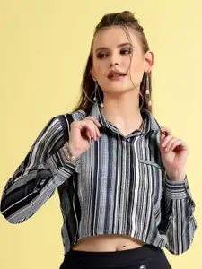 BEING NAUGHTY Women Comfort Multi Stripes Opaque Striped Casual Shirt