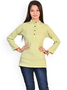 BAESD Girls Band Collar Straight Crepe Kurta