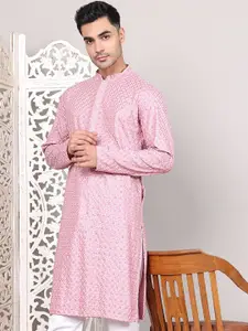 Jompers Men Geometric Embroidered Sequinned Kurta