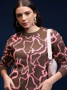 Tokyo Talkies Women Self Design Pullover