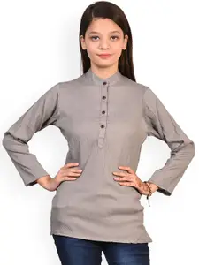 BAESD Girls Band Collar Straight Crepe Kurti