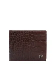 Da Milano Men Textured Leather Two Fold Wallet