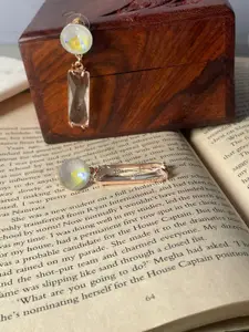 Niska Contemporary Artificial Stones Studded Drop Earrings