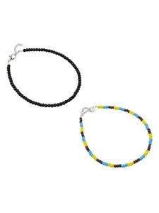 HIGH TRENDZ Set Of 2 Single Leg Beaded Anklets
