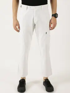 Thomas Scott Men Pure Cotton Smart Mid-Rise Straight Fit Easy Wash Cargos