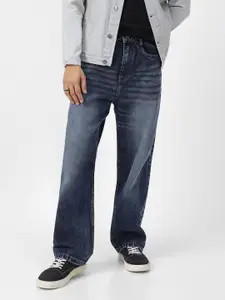 Urbano Fashion Men Loose Relaxed Fit Heavy Fade Jeans