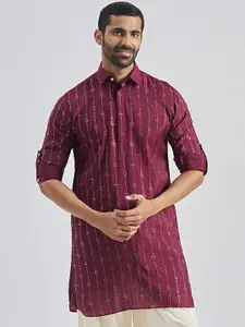 VASTRAMAY Men Polka Dot Printed Pathani Kurta