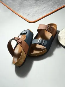 Anouk Men Colourblocked Buckled Comfort Sandals