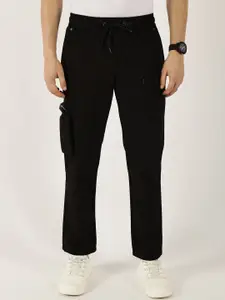 Thomas Scott Men Cotton Solid Smart Easy Wash Cargo Trousers