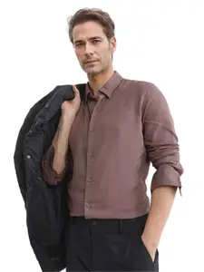 RARE RABBIT Men Comfort Spread Collar Solid Cotton Formal Shirt