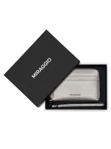 MIRAGGIO Ellie Silver Zip Around Wallet With Detachable Wrist Strap