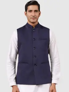 BAESD Mandarin Collar Satin Nehru Jacket