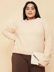 max Women Self Design Pullover Sweaters