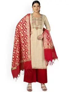 Maroosh Floral Embroidered Unstitched Dress Material