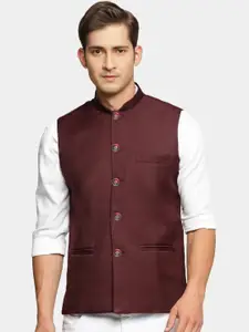 BAESD Mandarin Collar Satin Nehru Jacket