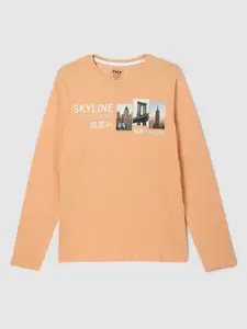 max Boys Typography Printed Round Neck Cotton T-shirt