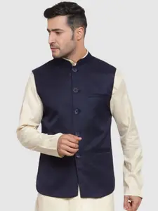 BAESD Mandarin Collar Satin Nehru Jacket