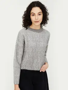 max Women Solid Quirky Pullover Sweaters