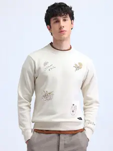 Flying Machine Men Embroidered Sweatshirt