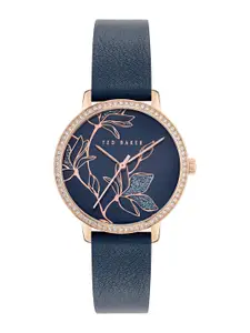 Ted Baker Women Embellished Dial & Leather Straps Analogue Watch BKPKTF4039I