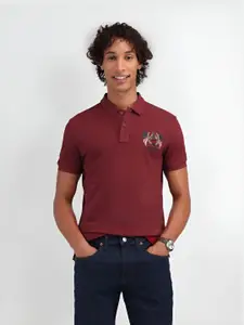 U.S. Polo Assn. Denim Co. Men Graphic Printed Polo Collar Cotton Slim Fit T-shirt