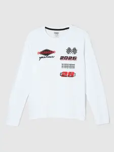 max Boys Typography Printed Round Neck Cotton T-shirt