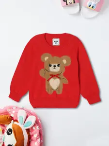 max Girls Self Design Pullover