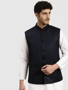 BAESD Mandarin Collar Satin Nehru Jacket