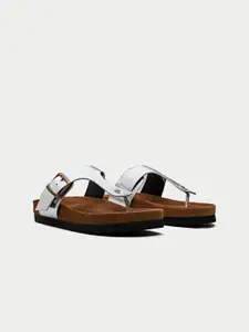 Oroh Women T-Strap Casual Slip-On Flats with Buckles