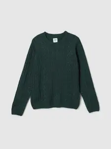 max Boys Cable Knit Self Design Pullover