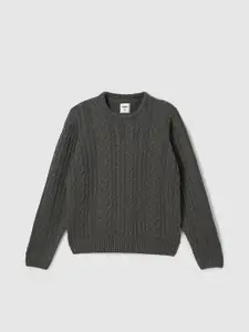 max Boys Round Neck Ribbed Pullover Sweater