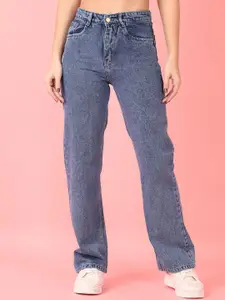 V-Mart Women Straight Fit High-Rise Cotton Jeans