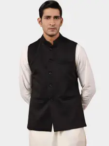 BAESD Mandarin Collar Satin Nehru Jacket