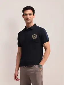 U.S. Polo Assn. Men Brand Logo Printed Polo Collar Cotton Slim Fit T-shirt
