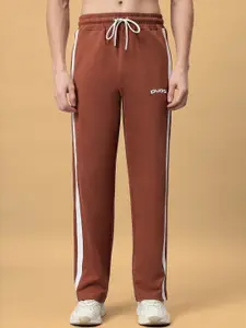 WEARDUDS Men Cotton Striped Mid-Rise Casual Track Pants